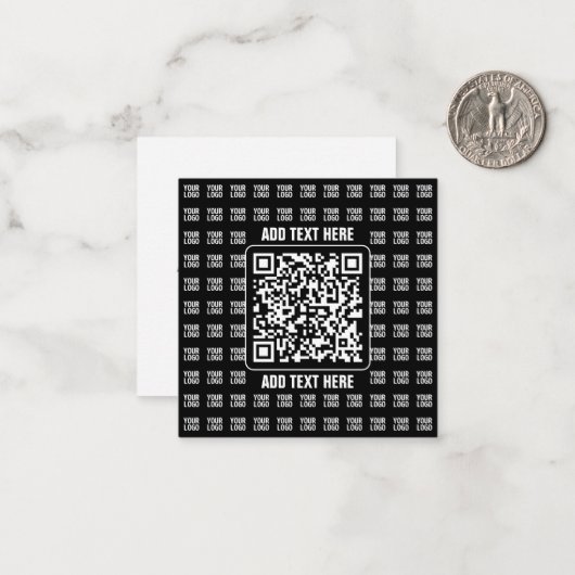 Carte De Correspondance Code QR promotionnel (modifiable) plus motif de lo (Devant/Arrière en situation)