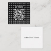 Carte De Correspondance Code QR promotionnel (modifiable) plus motif de lo (Devant / Derrière)