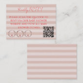 Carte De Correspondance Code QR RSVP Bandes Roses (Devant / Derrière)