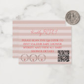 Carte De Correspondance Code QR RSVP Bandes Roses (Devant/Arrière en situation)