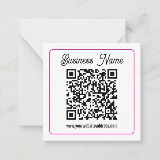Carte De Correspondance Code QR scannable avec écriture manuscrite en scri (Devant)