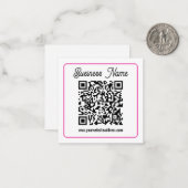 Carte De Correspondance Code QR scannable avec écriture manuscrite en scri (Devant/Arrière en situation)