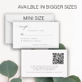 Carte De Correspondance Code QR simple RSVP mariage noir et blanc