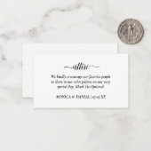 Carte De Correspondance Code vestimentaire du mariage (Devant/Arrière en situation)