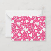 Carte De Correspondance Cœur à motif de craie rose pour la Saint-Valentin (Dos)