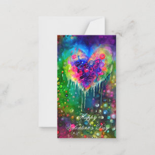 Carte De Correspondance Coeur abstrait lumineux et bulles valentine pour e