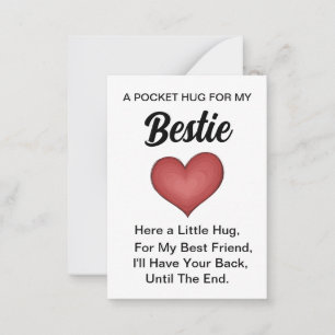 Carte De Correspondance Coeur Bestie Pocket Jeton, Penser De Vous