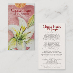 Carte De Correspondance Cœur Chaste de Saint Joseph - Litanie