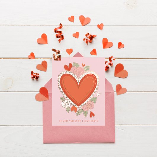 Carte De Correspondance Coeur classique Valentine