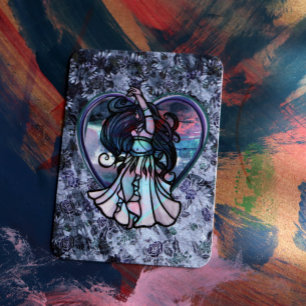 Carte De Correspondance Coeur d'amour turquoise et violet danseuse du vent