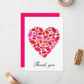 Carte De Correspondance Coeur de bâton - merci note (Devant/Arrière en situation)