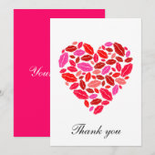 Carte De Correspondance Coeur de bâton - merci note (Devant / Derrière)