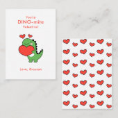 Carte De Correspondance Cœur de Dino Saint-Valentin personnalisé (Devant / Derrière)