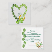 Carte De Correspondance Cœur de Trèfle St. Patrick's Day (Devant / Derrière)