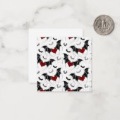 Carte De Correspondance Cœur d'Halloween avec des ailes de chauve-souris n (Devant/Arrière en situation)