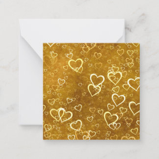 Carte De Correspondance Cœur en forme d'amour doré