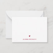 Carte De Correspondance Coeur et nom magenta vibrant (Devant)