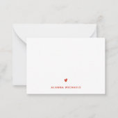 Carte De Correspondance Coeur et nom orange gras (Devant)