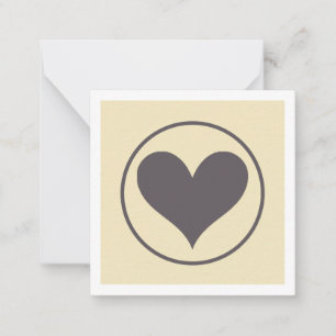 Carte De Correspondance Cœur gris