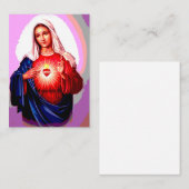 Carte De Correspondance Coeur immaculé de la Vierge Marie (Devant / Derrière)