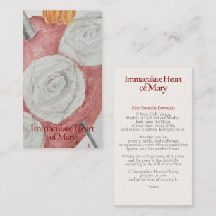 Carte De Correspondance Cœur Immaculé de Marie - Image pieuse - Fatima