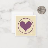 Carte De Correspondance Coeur pourpre (Devant/Arrière en situation)