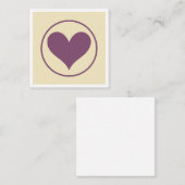 Carte De Correspondance Coeur pourpre (Devant / Derrière)