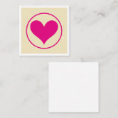 Carte De Correspondance Cœur rose  (Devant / Derrière)