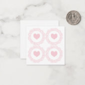 Carte De Correspondance Coeur rose (Devant/Arrière en situation)