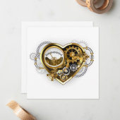 Carte De Correspondance Coeur vapeur avec un manomètre (Devant/Arrière en situation)