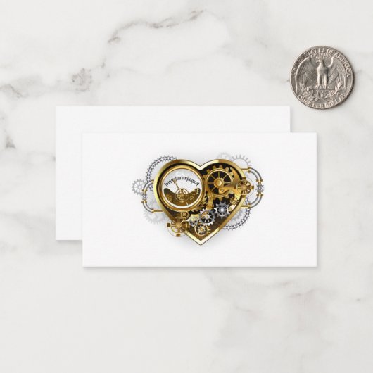 Carte De Correspondance Coeur vapeur avec un manomètre (Devant/Arrière en situation)