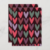 Carte De Correspondance Cœurs 6 (Devant / Derrière)