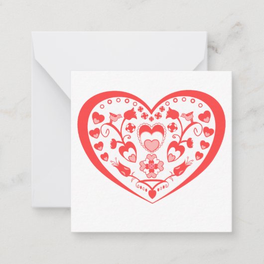 Carte De Correspondance Cœurs d'art populaire (Devant)