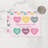 Carte De Correspondance Cœurs de bonbons de la Saint-Valentin (Devant/Arrière en situation)