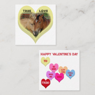 Carte De Correspondance Cœurs de conversation de chevaux d'amour véritable