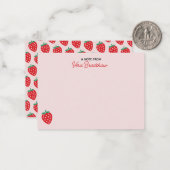 Carte De Correspondance Cœurs de Fraise Rose Coquette Personnalisé (Devant/Arrière en situation)