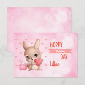 Carte De Correspondance Coeurs de lapin Heureuses Saintes-Valentin Personn (Devant / Derrière)