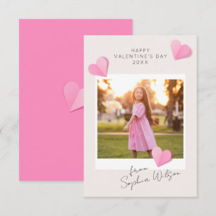 Carte De Correspondance Cœurs en papier rose Photo Amour Joyeuse Saint-Val
