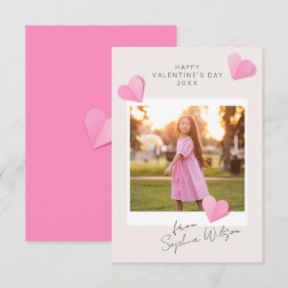 Carte De Correspondance Cœurs en papier rose Photo Amour Joyeuse Saint-Val
