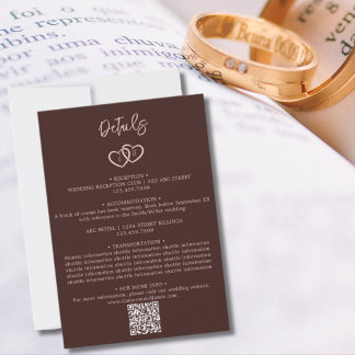 Carte De Correspondance Coeurs minimaux QR Code Détails du Mariage Boîtier