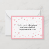 Carte De Correspondance Coeurs roses mignons et Macaron Mini Saint Valenti (Dos)