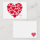 Carte De Correspondance Cœurs rouges (Devant / Derrière)