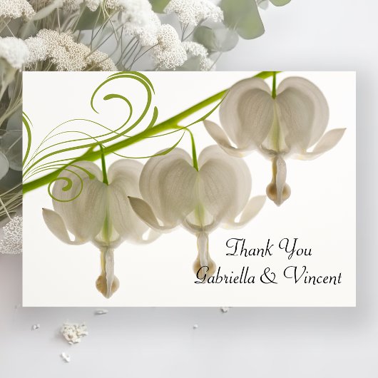Carte De Correspondance Coeurs saignants blancs Merci Mariage