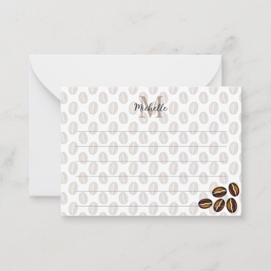 Carte De Correspondance Coffee Beans Coffee Lover Lined Monogram (Devant)