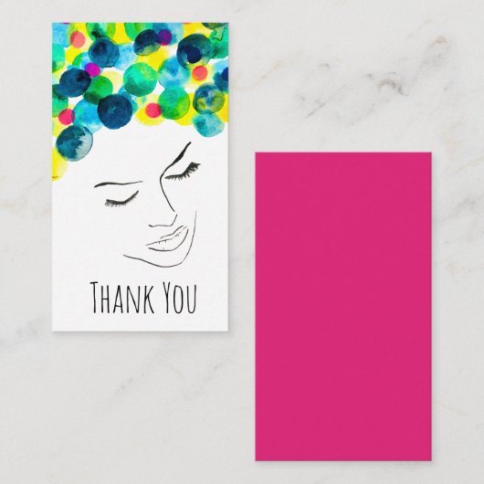 Carte De Correspondance Coiffure de bulle psychédélique (Devant / Derrière)