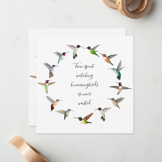 Carte De Correspondance Colibri (Devant/Arrière en situation)