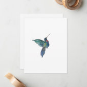 Carte De Correspondance Colibri (Devant/Arrière en situation)
