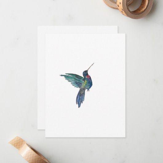 Carte De Correspondance Colibri (Devant/Arrière en situation)