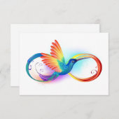 Carte De Correspondance Colibri arc-en-ciel avec symbole Infinity (Devant / Derrière)