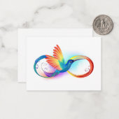 Carte De Correspondance Colibri arc-en-ciel avec symbole Infinity (Devant/Arrière en situation)